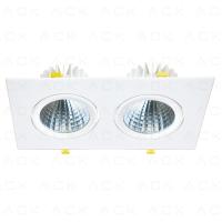ACK 2*30 WATT İKİLİ KARE SIVA ALTI LED DOWNLIGHT ARMATÜR AH03-07100