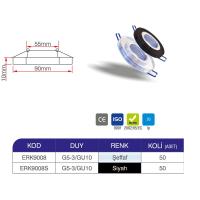ERK LED AKÇAY GU10 DUYLU DEKORATİF ŞEFFAF CAM SPOT ERK9008