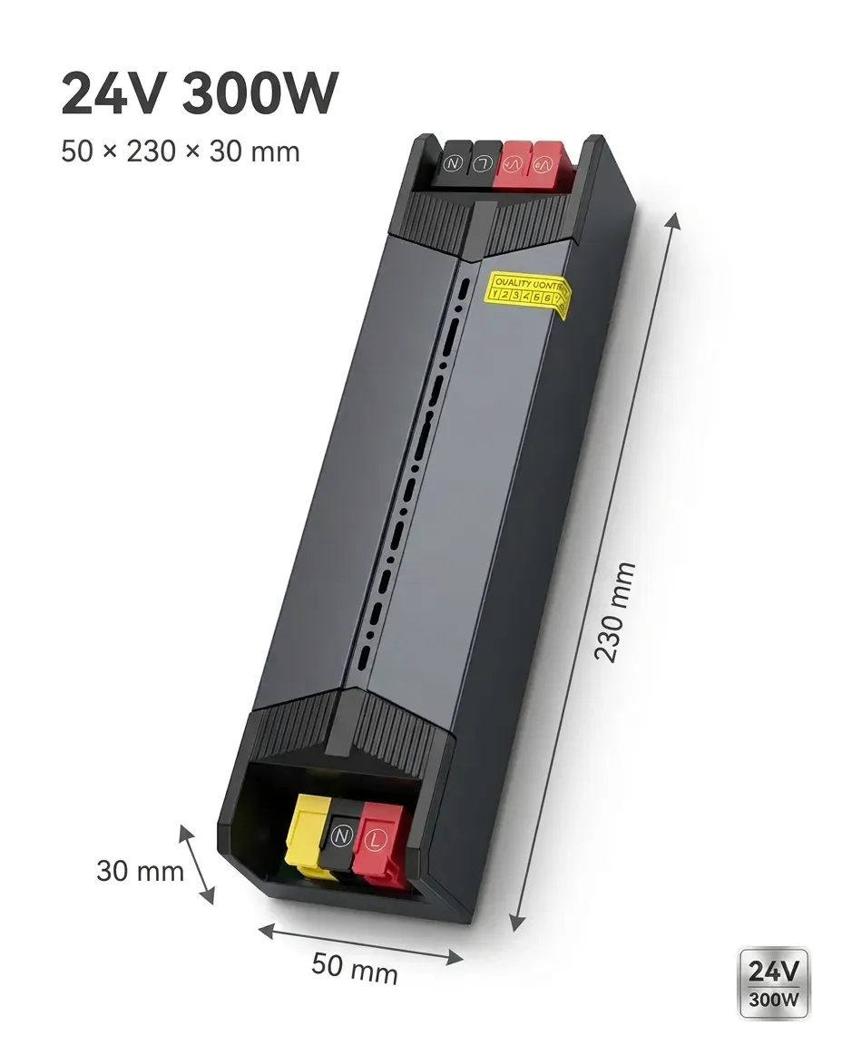 Premium 24V Yüksek Verimli Led Driver Trafo - Düşük Kayıplı Slim Şerit Led Sürücü