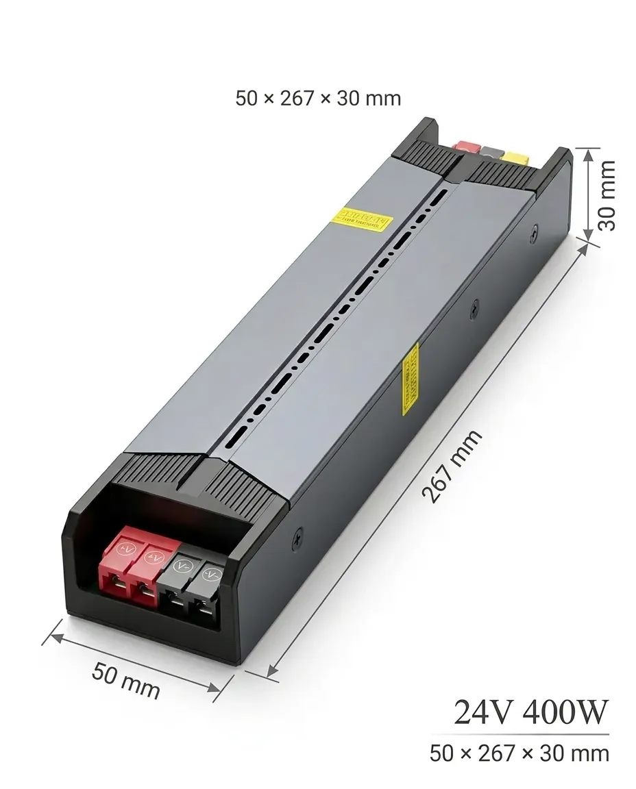 Premium 24V Yüksek Verimli Led Driver Trafo - Düşük Kayıplı Slim Şerit Led Sürücü